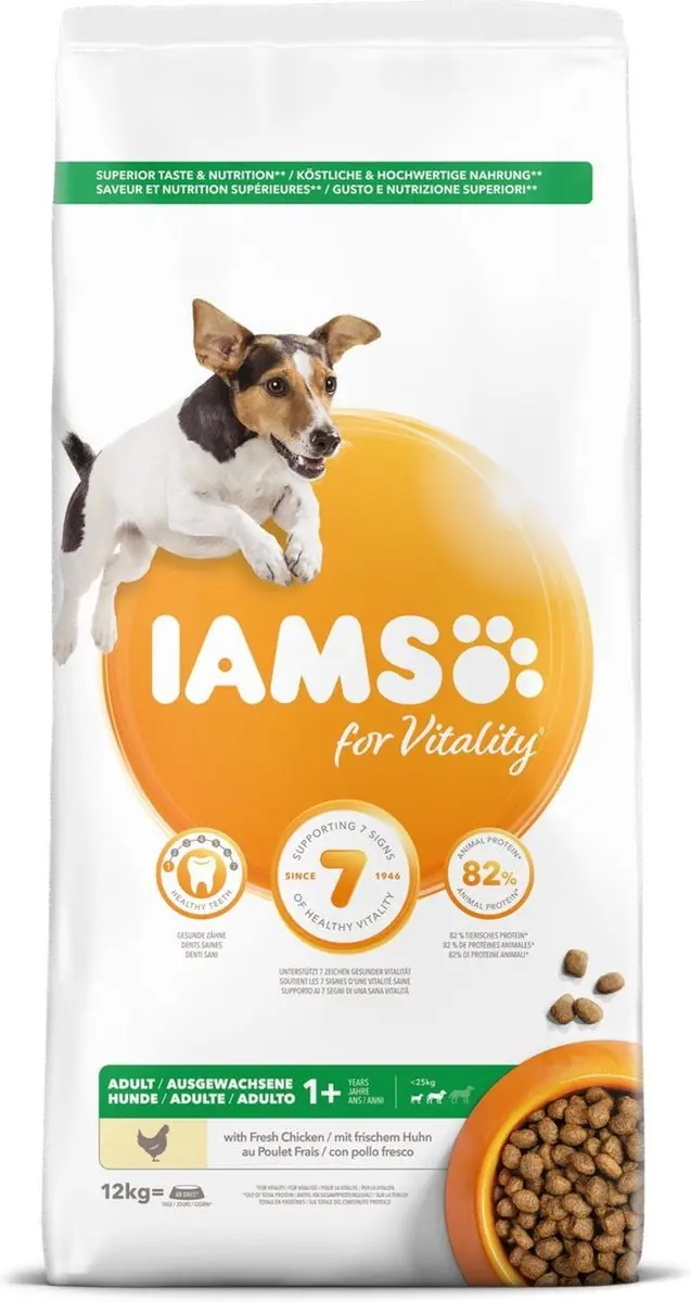 Iams Adult Small/Medium Hondenvoer Kip 12kg