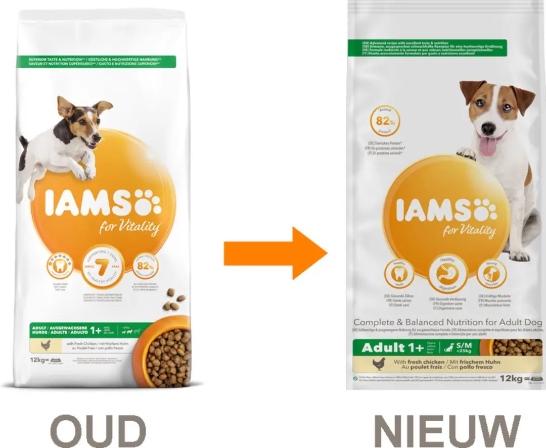 Iams Adult Small/Medium Hondenvoer Kip 12kg