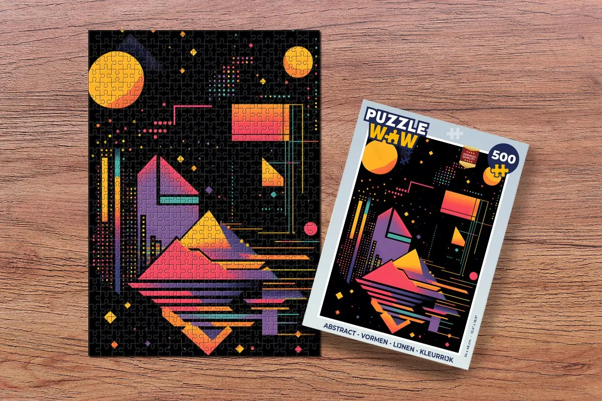 PuzzleWow Abstract Legpuzzel 500 Stuks - Kleurrijk