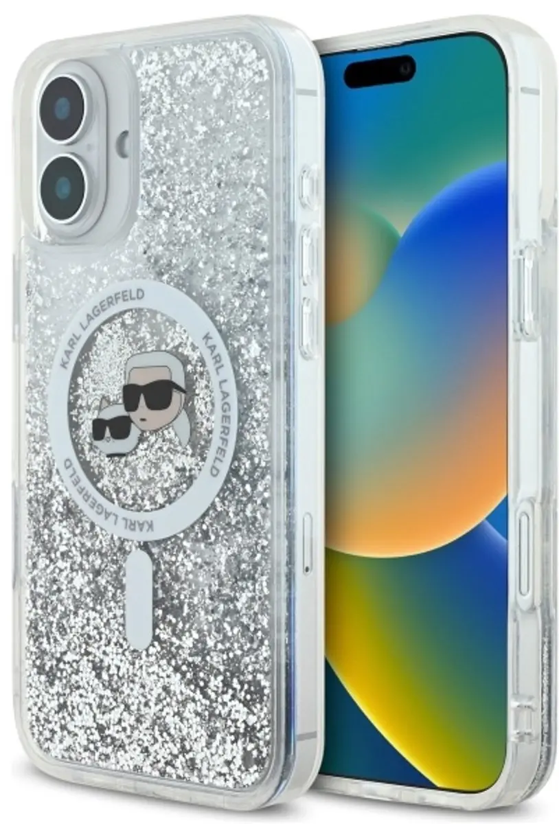 Karl Lagerfeld Liquid Glitter MagSafe iPhone 16 Plus Hoesje