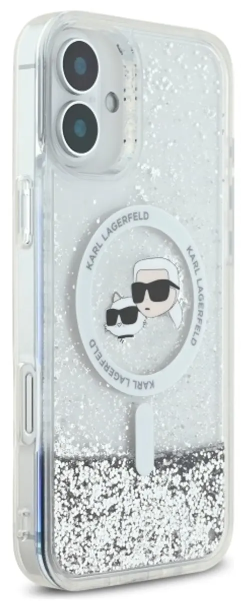 Karl Lagerfeld Liquid Glitter MagSafe iPhone 16 Plus Hoesje - Doorzichtig - afbeelding 6 van 6