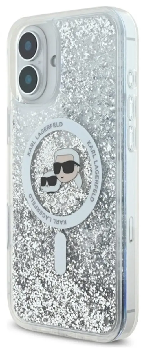 Karl Lagerfeld Liquid Glitter MagSafe iPhone 16 Plus Hoesje - Doorzichtig - afbeelding 2 van 6