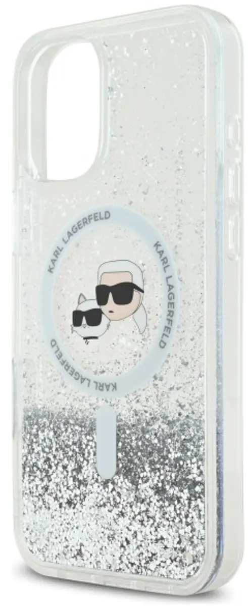 Karl Lagerfeld Liquid Glitter MagSafe iPhone 16 Plus Hoesje - Doorzichtig - afbeelding 5 van 6