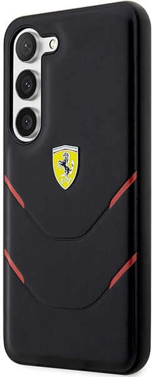 Ferrari FEHCS23SPBAK Koffer - Samsung Galaxy S23 - Zwart Hot Stamp Lines