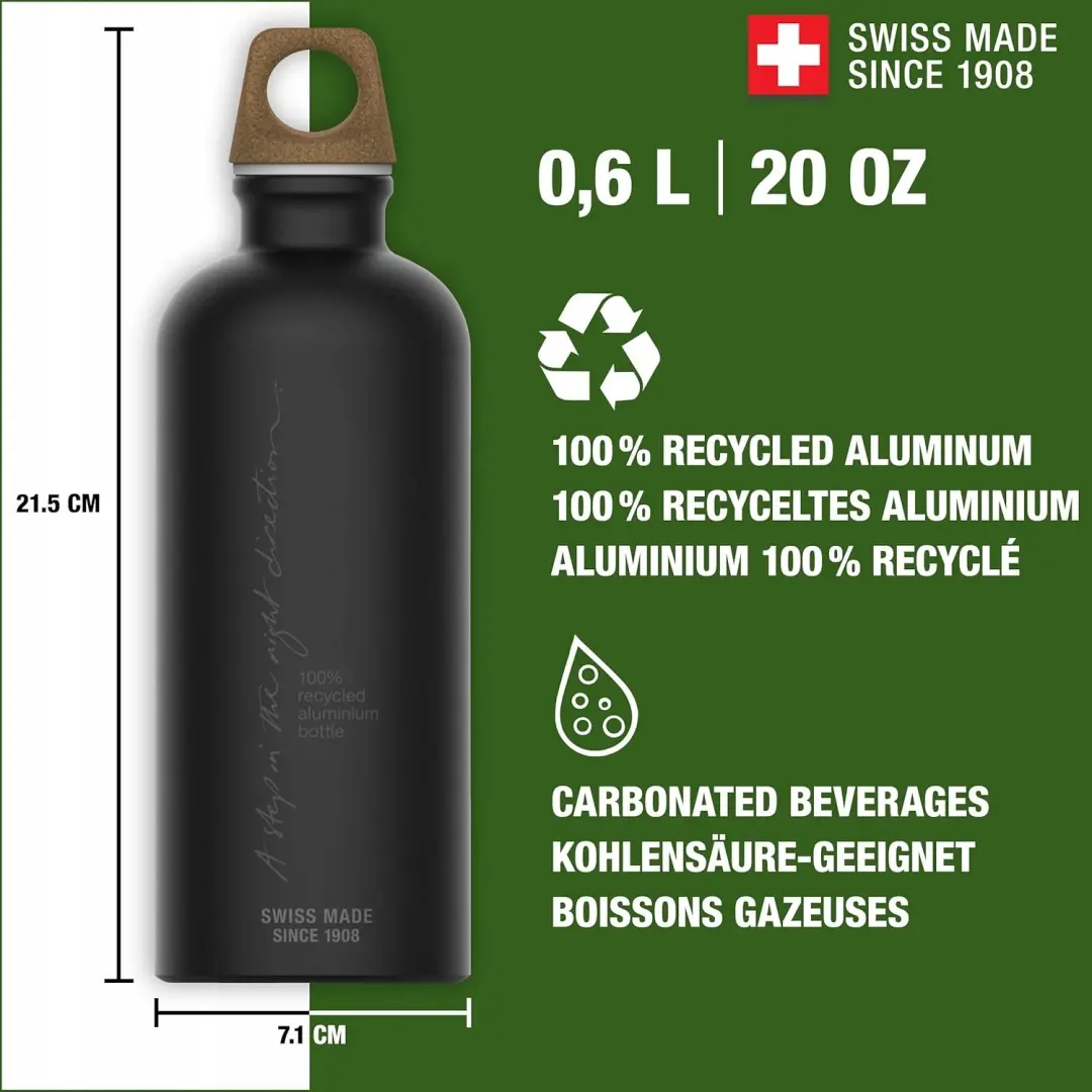 Sigg Traveller MyPlanet Direction Plain 0.6L Drinkfles - Zwart - afbeelding 4 van 6