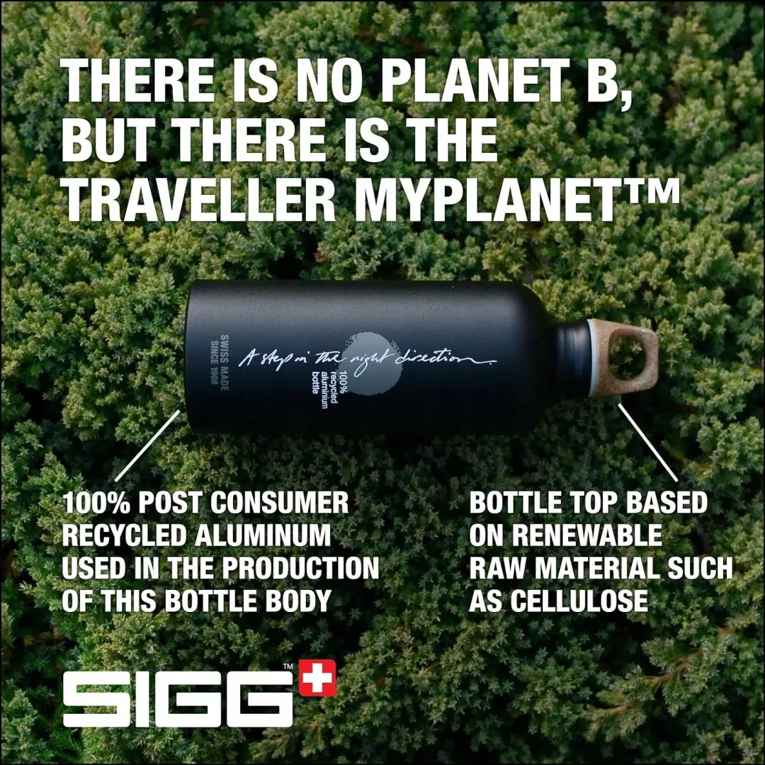 Sigg Traveller MyPlanet Direction Plain 0.6L Drinkfles - Zwart - afbeelding 5 van 6