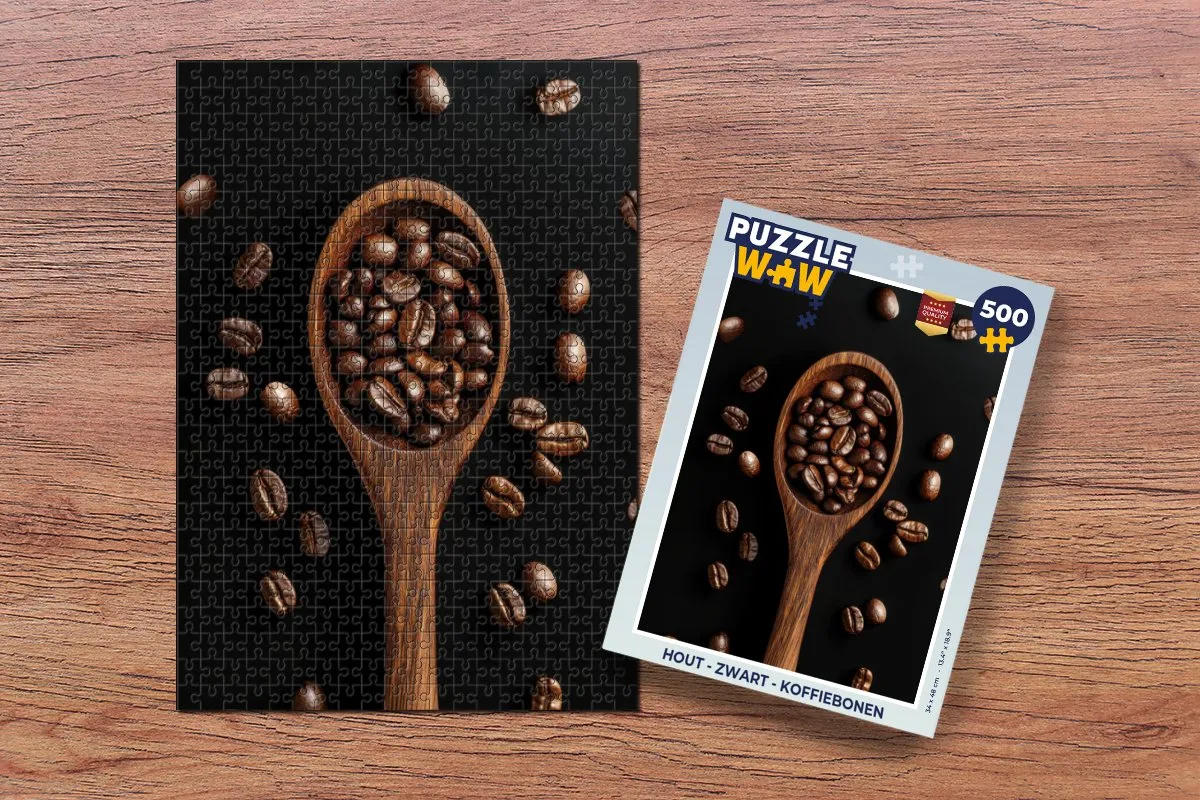 PuzzleWow Houten Legpuzzel 500 Stuks - Koffiebonen