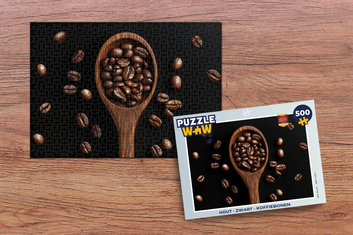 PuzzleWow Houten Legpuzzel 500 Stuks - Koffiebonen