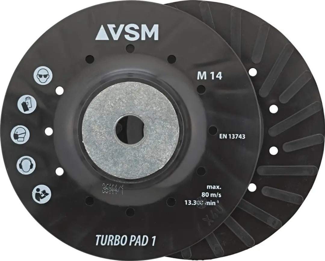 VSM Steunplaat 125mm M14 met koelribben - afbeelding 2 van 2