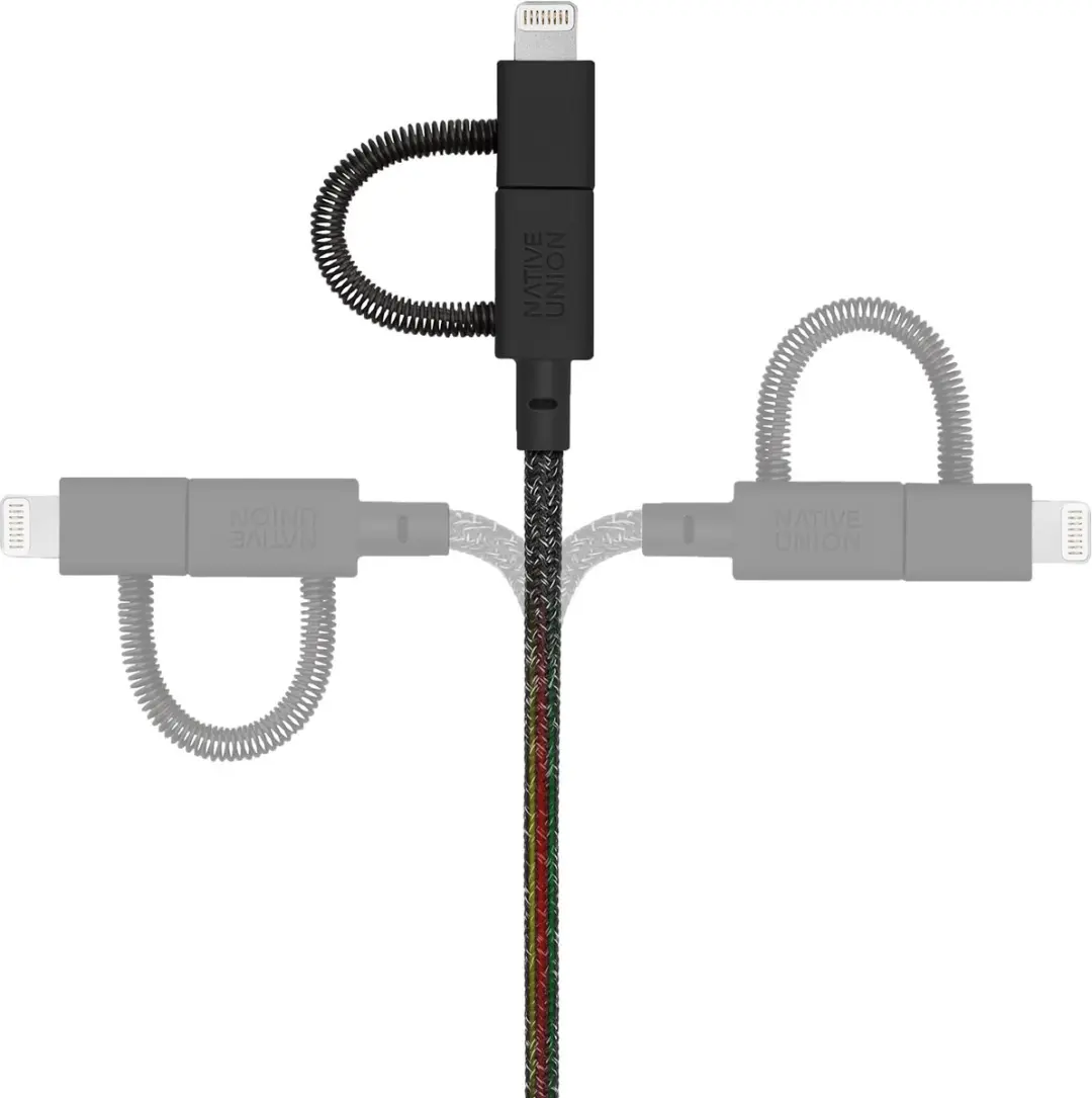 Native Union Belt Cable Universeel 2M - USB-A/USB-C/Micro-USB/Lightning - Transparent