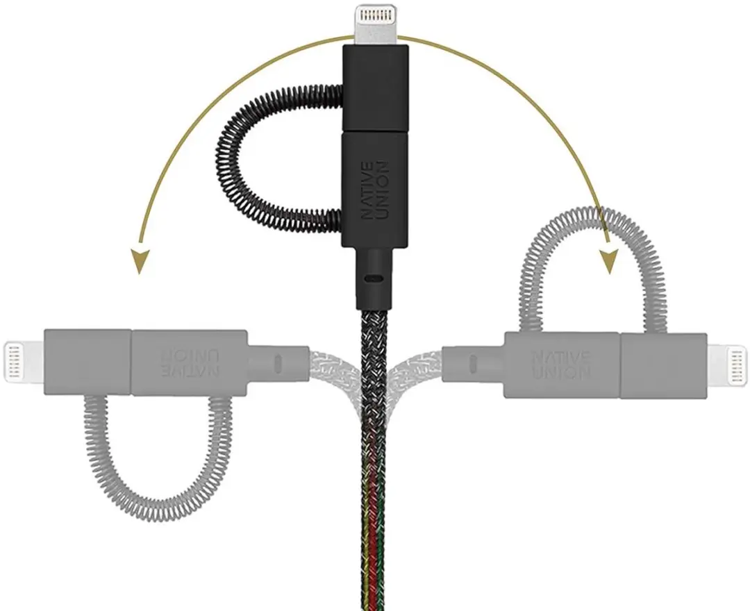 Native Union Belt Cable Universeel 2M - USB-A/USB-C/Micro-USB/Lightning - Transparent
