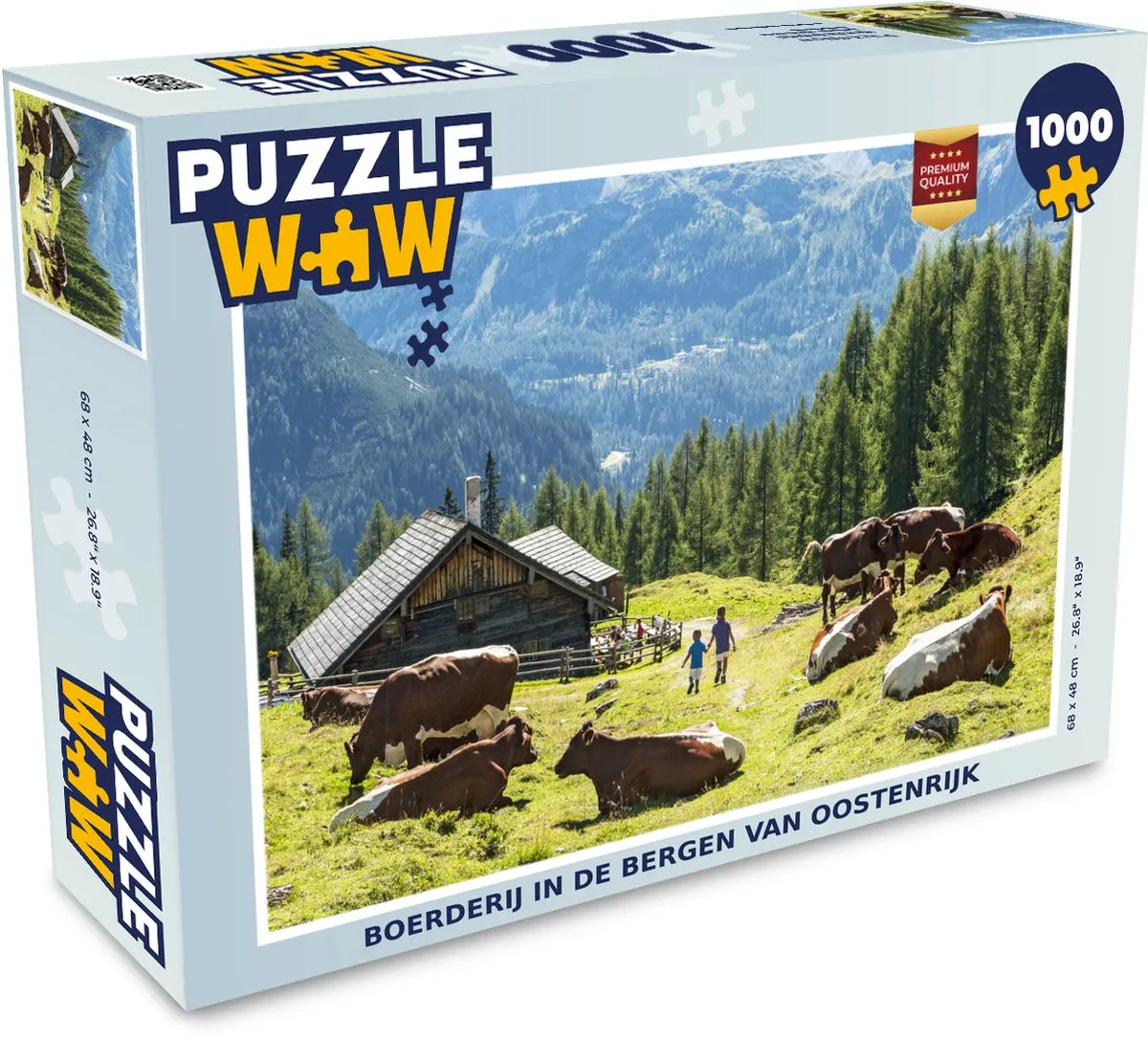 PuzzleWow Legpuzzel Boerderij in de Bergen Oostenrijk 1000 Stuks