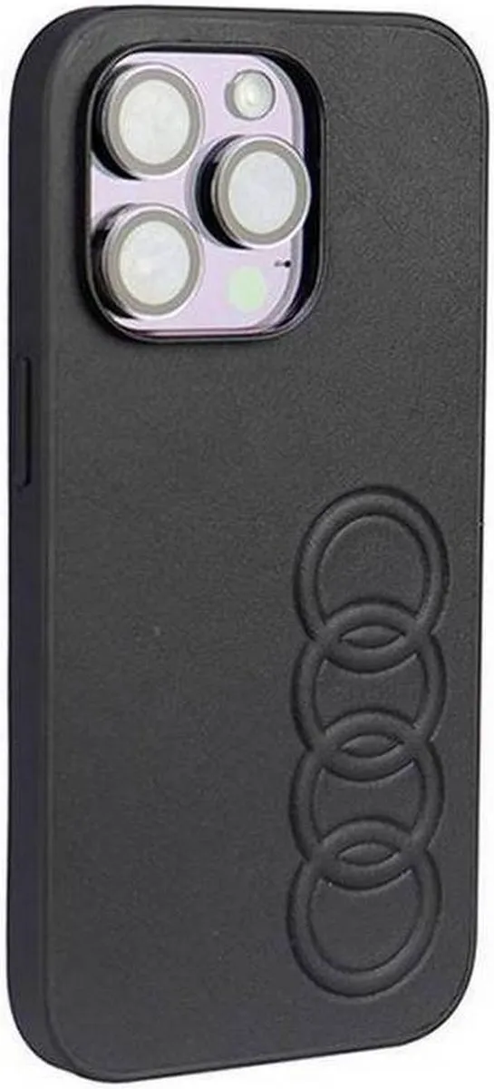 Audi Synthetic Leather Back Case - iPhone 14 Pro - Zwart