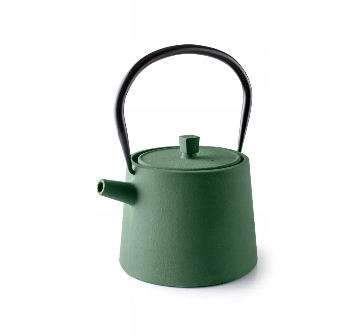 Merkloos Gietijzeren Theepot 1.2L Groen Geëmailleerd