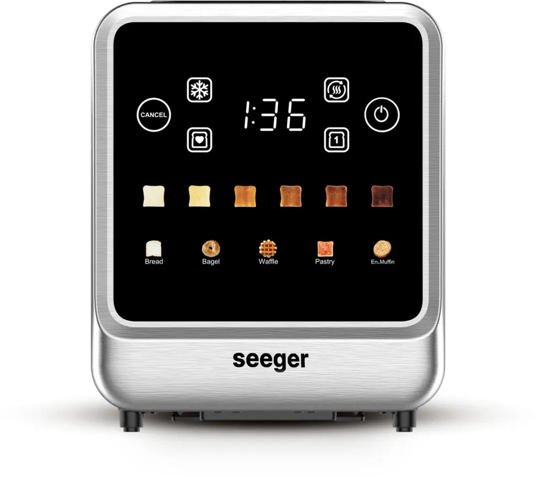 SEEGER SGR1200RVS Broodrooster - 2 Sleuven - 900W - Roestvrijstaal