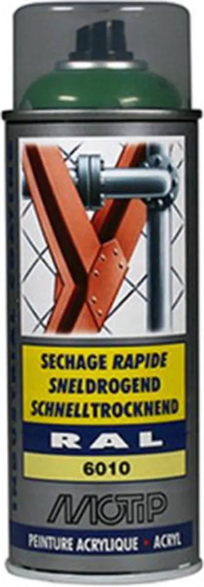 Motip industrial acryllak hoogglans RAL 6010 grasgroen