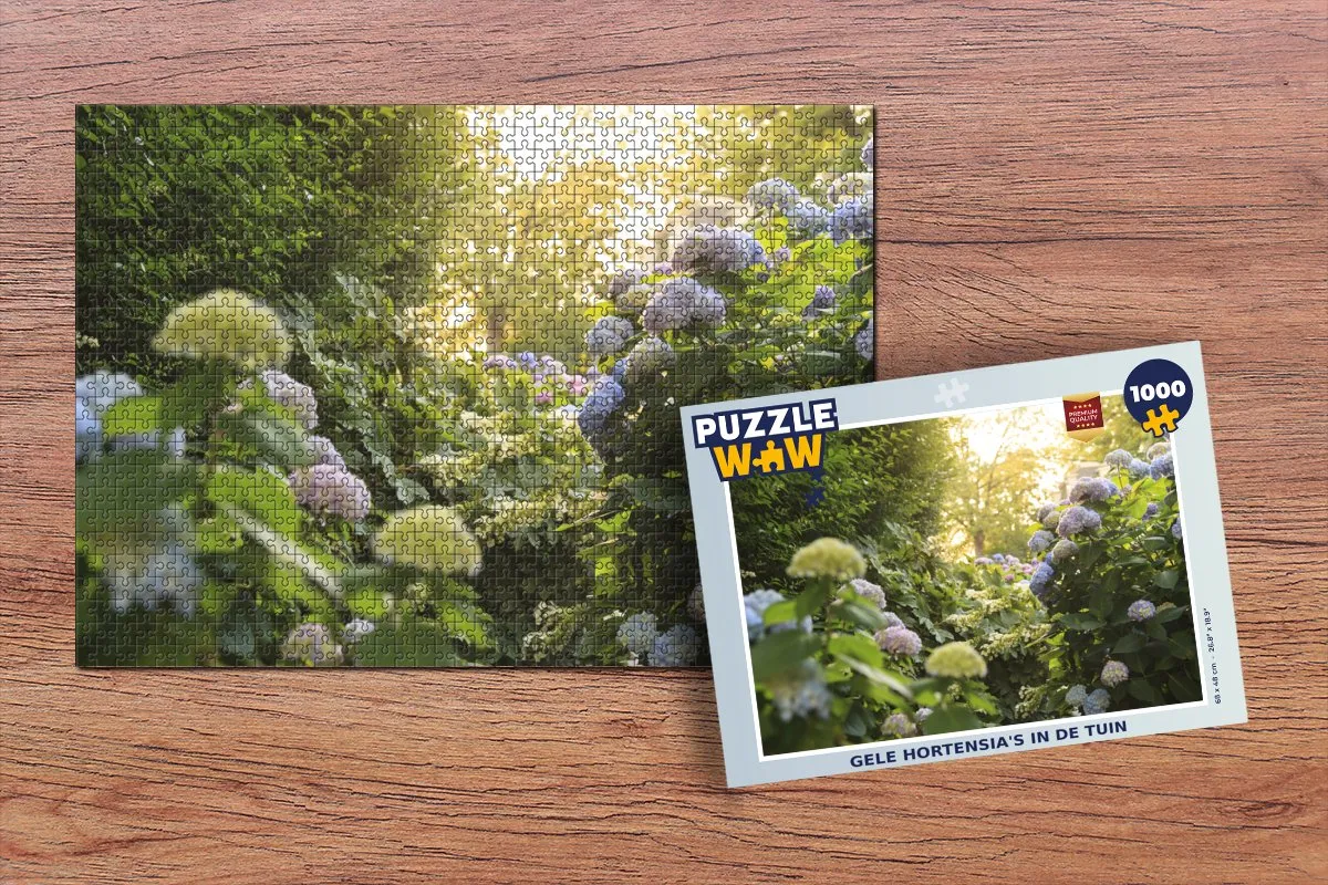 PuzzleWow Legpuzzel Gele Hortensia's 1000 Stuks - Multicolor