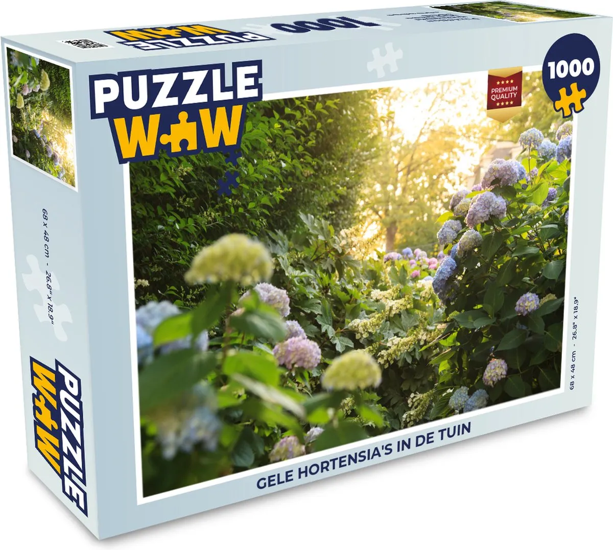 PuzzleWow Legpuzzel Gele Hortensia's 1000 Stuks - Multicolor