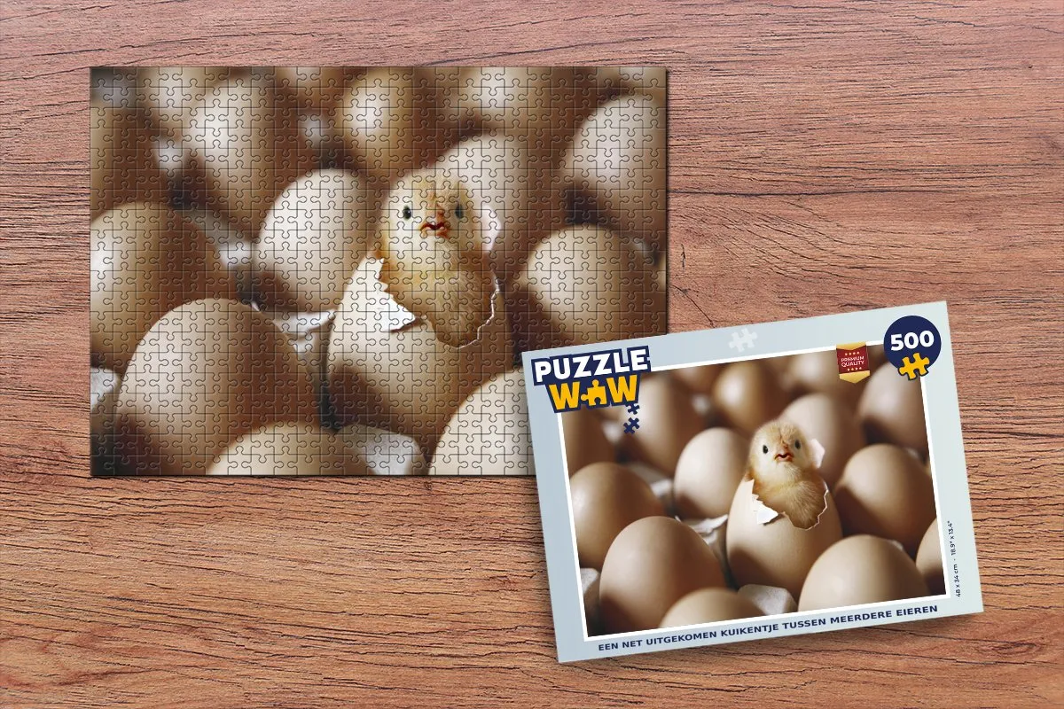 PuzzleWow Legpuzzel Een Net Uitgekomen Kuikentje 500 Stuks - Multicolor