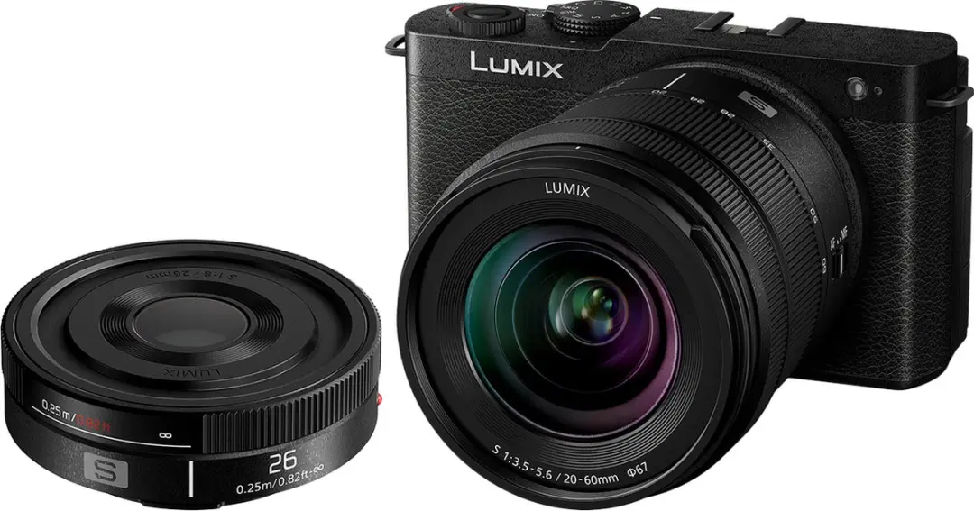 Panasonic Lumix S9 - Systeemcamera - + 20-60mm F3.5-5.6 Lens + 26mm f/8 Lens - Zwart