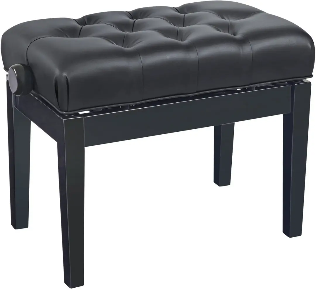Konig & Meyer 13963 Hydraulic piano bench hoogglans zwart, zitting zwart imitati