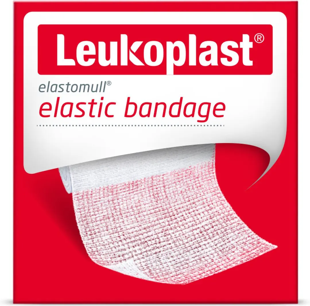 Leukoplast Elastomul 4m x 8cm - 2 Rollen - Rood/Wit - afbeelding 5 van 6