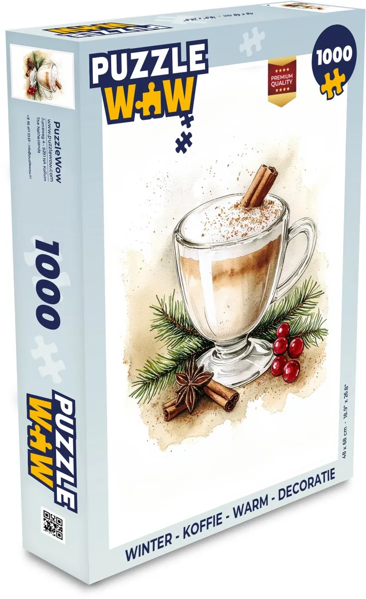 PuzzleWow Winter Koffie Legpuzzel 1000 Stuks