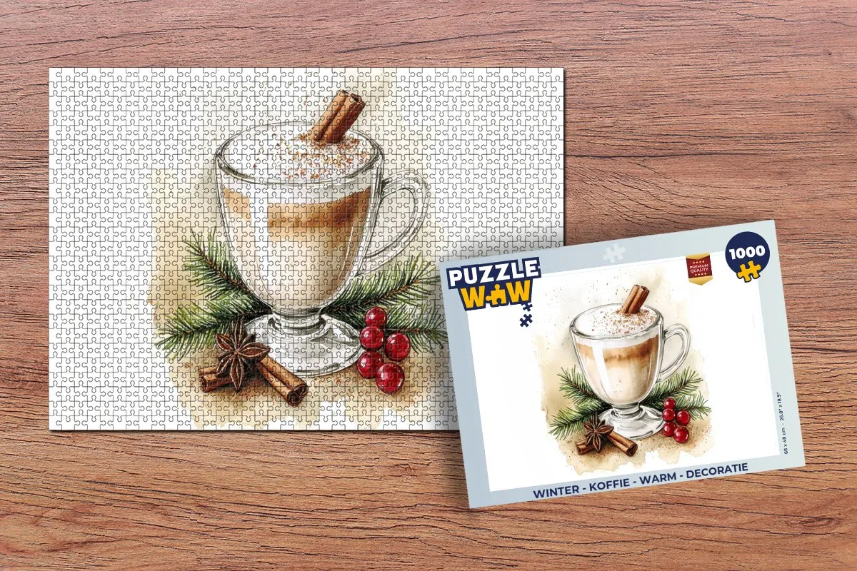 PuzzleWow Winter Koffie Legpuzzel 1000 Stuks