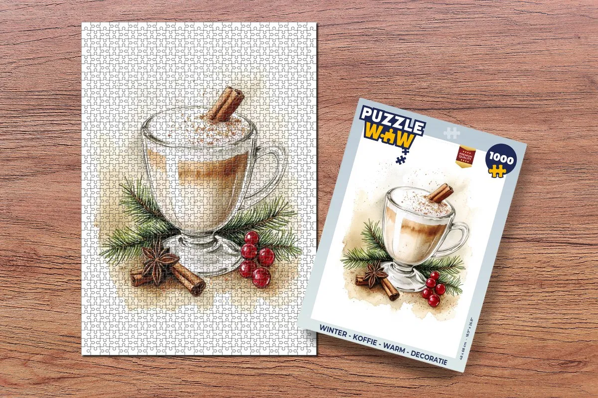 PuzzleWow Winter Koffie Legpuzzel 1000 Stuks