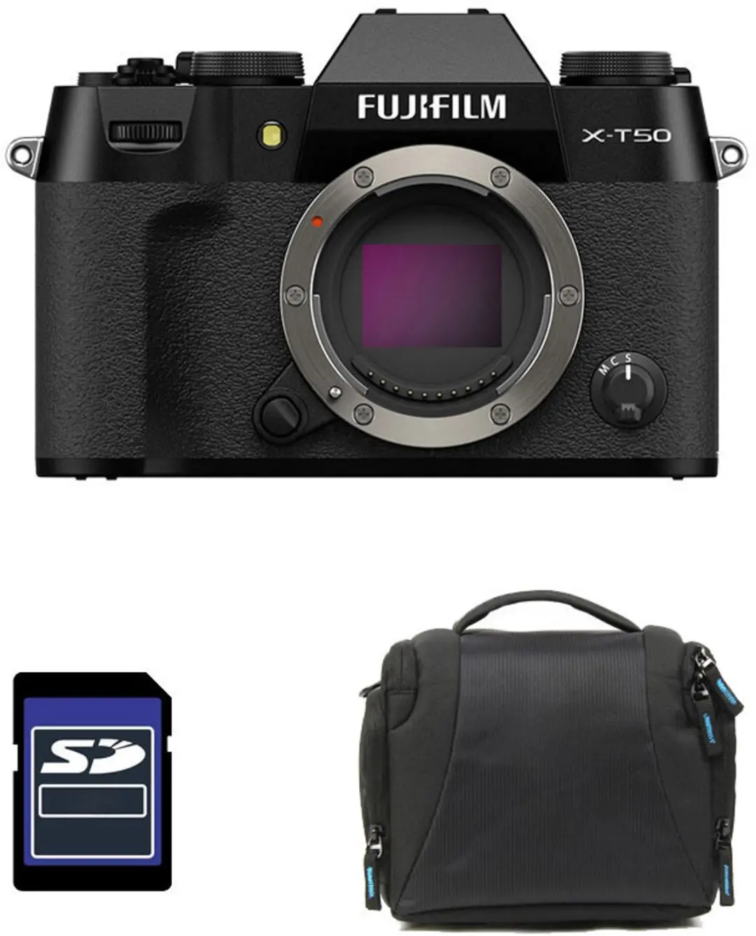 FUJIFILM X-T50 SCHWARZ + Tasche + 8GB SD-Karte
