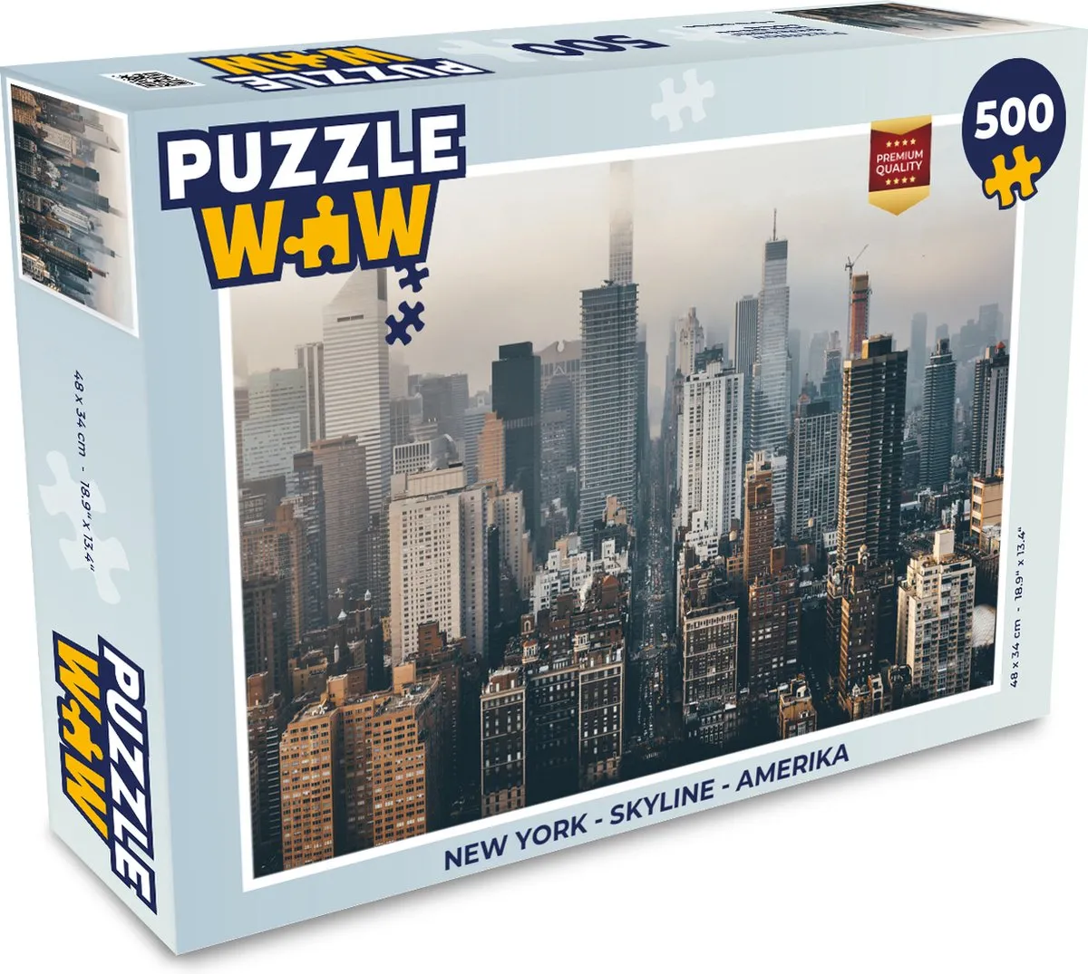 PuzzleWow New York Skyline Legpuzzel 500 Stuks - Multicolor