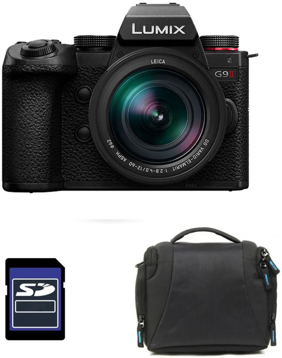 PANASONIC LUMIX G9 II Schwarz + 12-60 mm f/2.8-4.0 + Tasche und 4-GB-SD-Karte