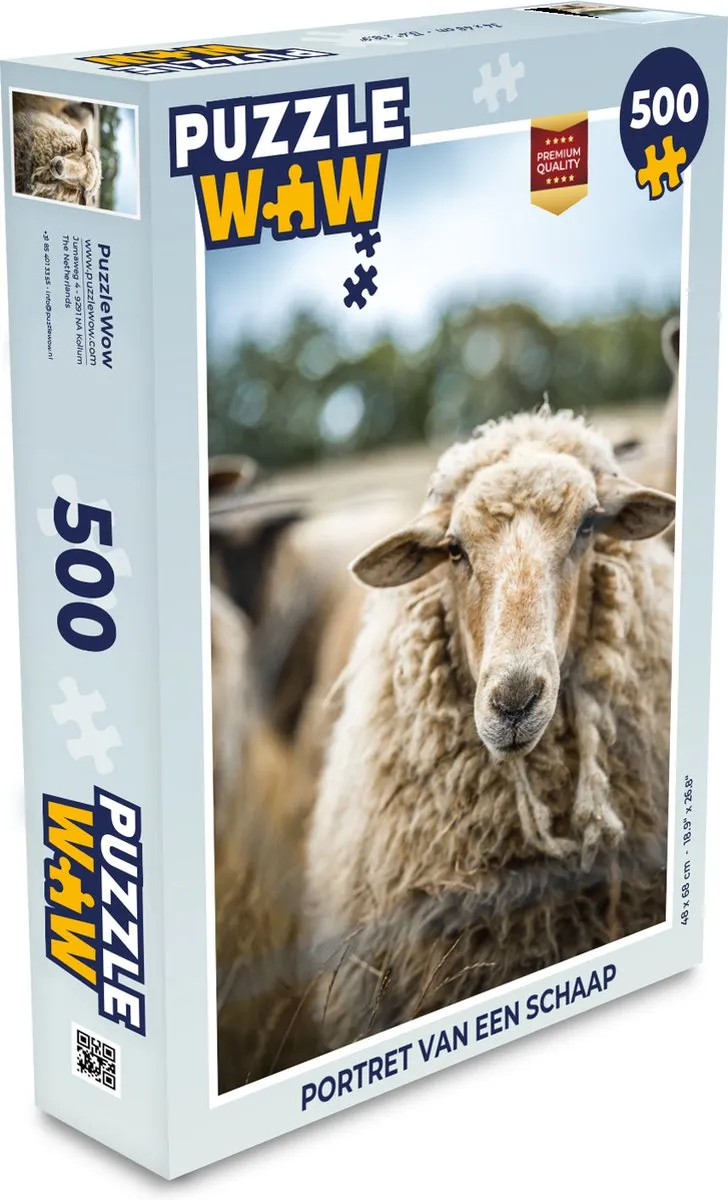 PuzzleWow Portret van een schaap Legpuzzel 500 Stuks