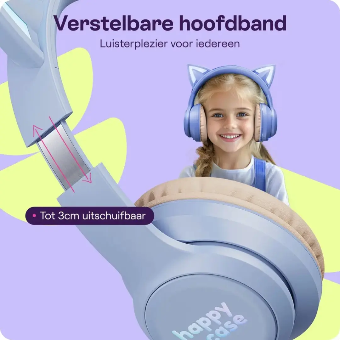 HappyCase Popz HCPC0002 Kinder Koptelefoon - Paars - afbeelding 4 van 6