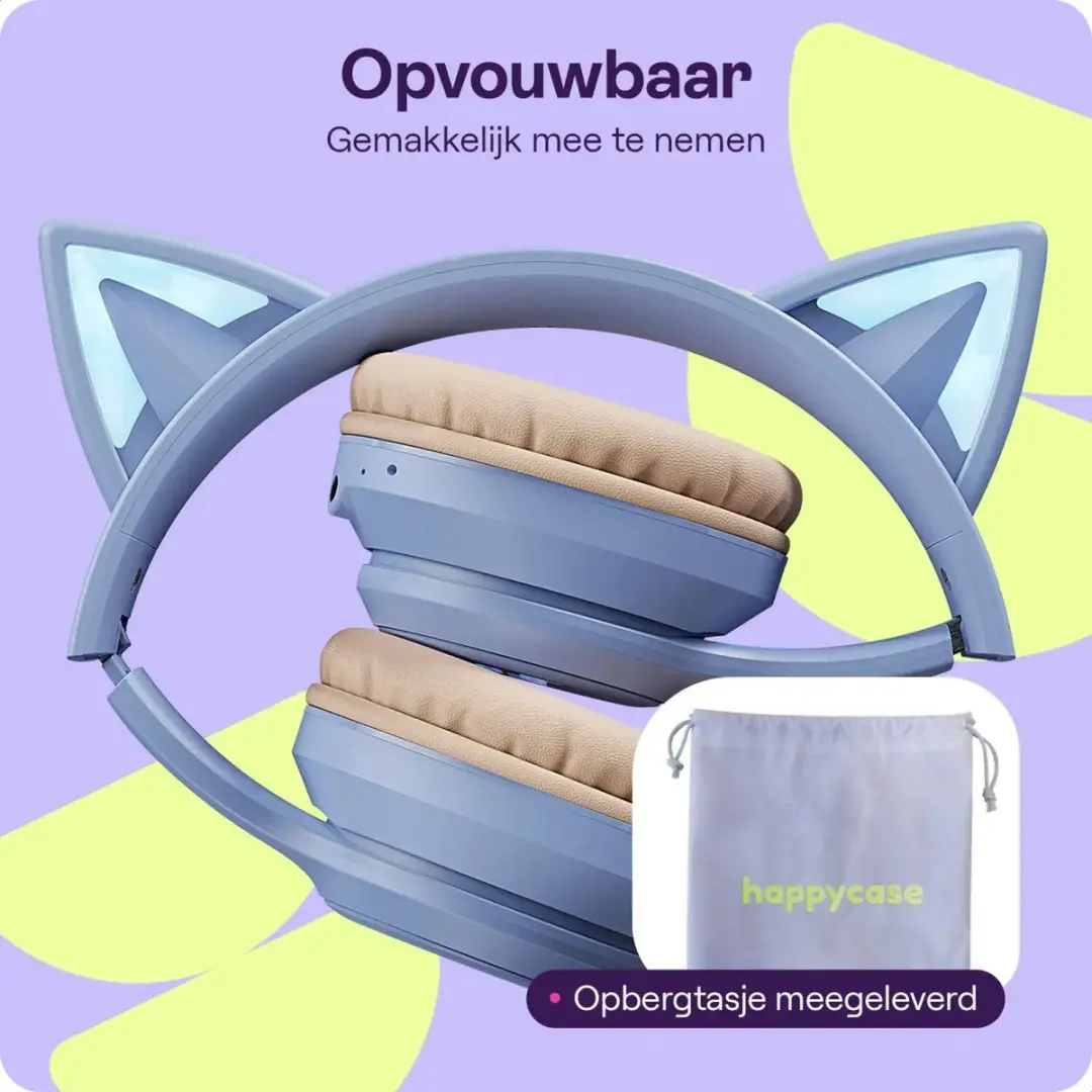HappyCase Popz HCPC0002 Kinder Koptelefoon - Paars - afbeelding 5 van 6