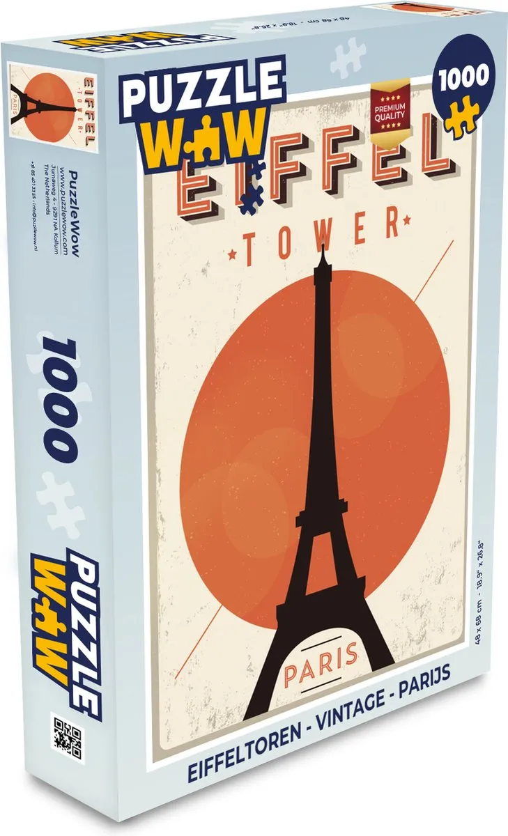 PuzzleWow Legpuzzel Eiffeltoren 1000 Stuks