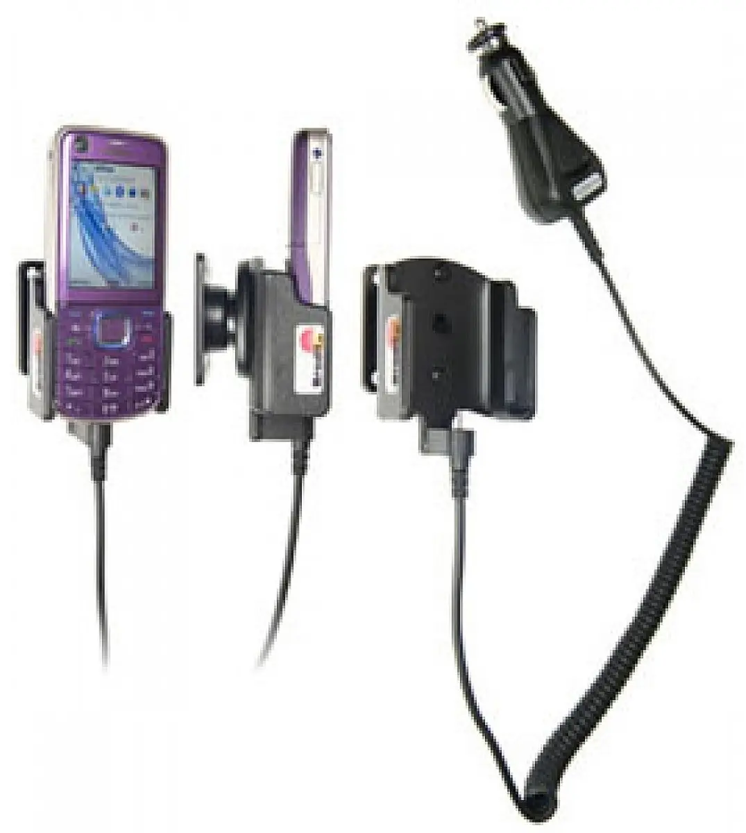 Brodit houder geschikt voor Nokia 6220 Classic Actieve houder met 12/24V lader.L