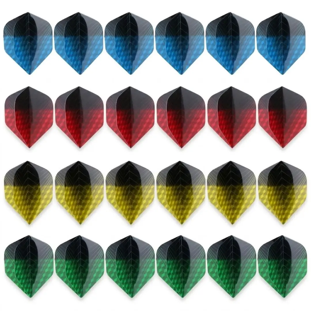 Rood blauw groen geel dart flights set unisex standaard vorm kunststof vervangen