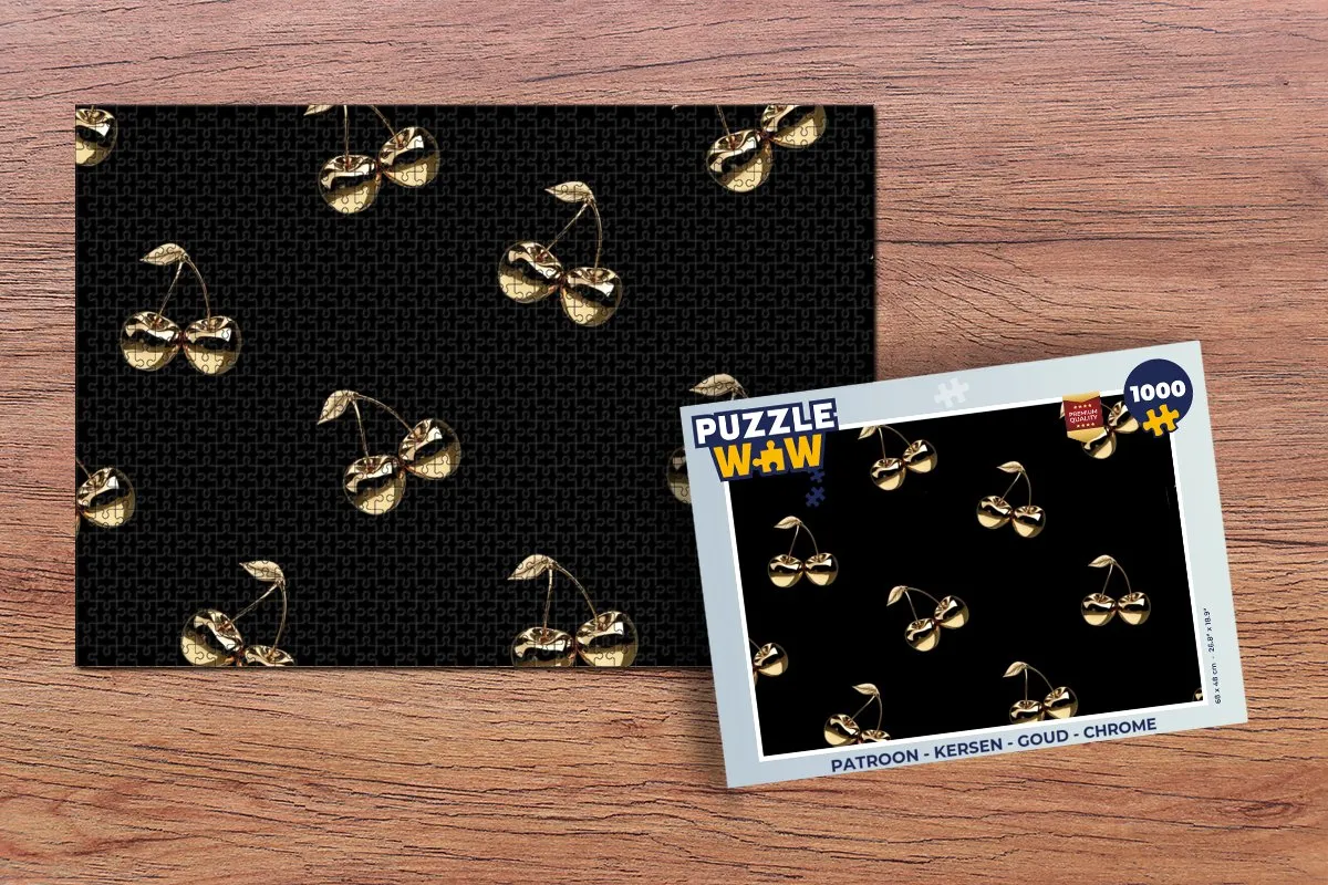 PuzzleWow Legpuzzel Kersen Goud 1000 Stuks - 8721169386492