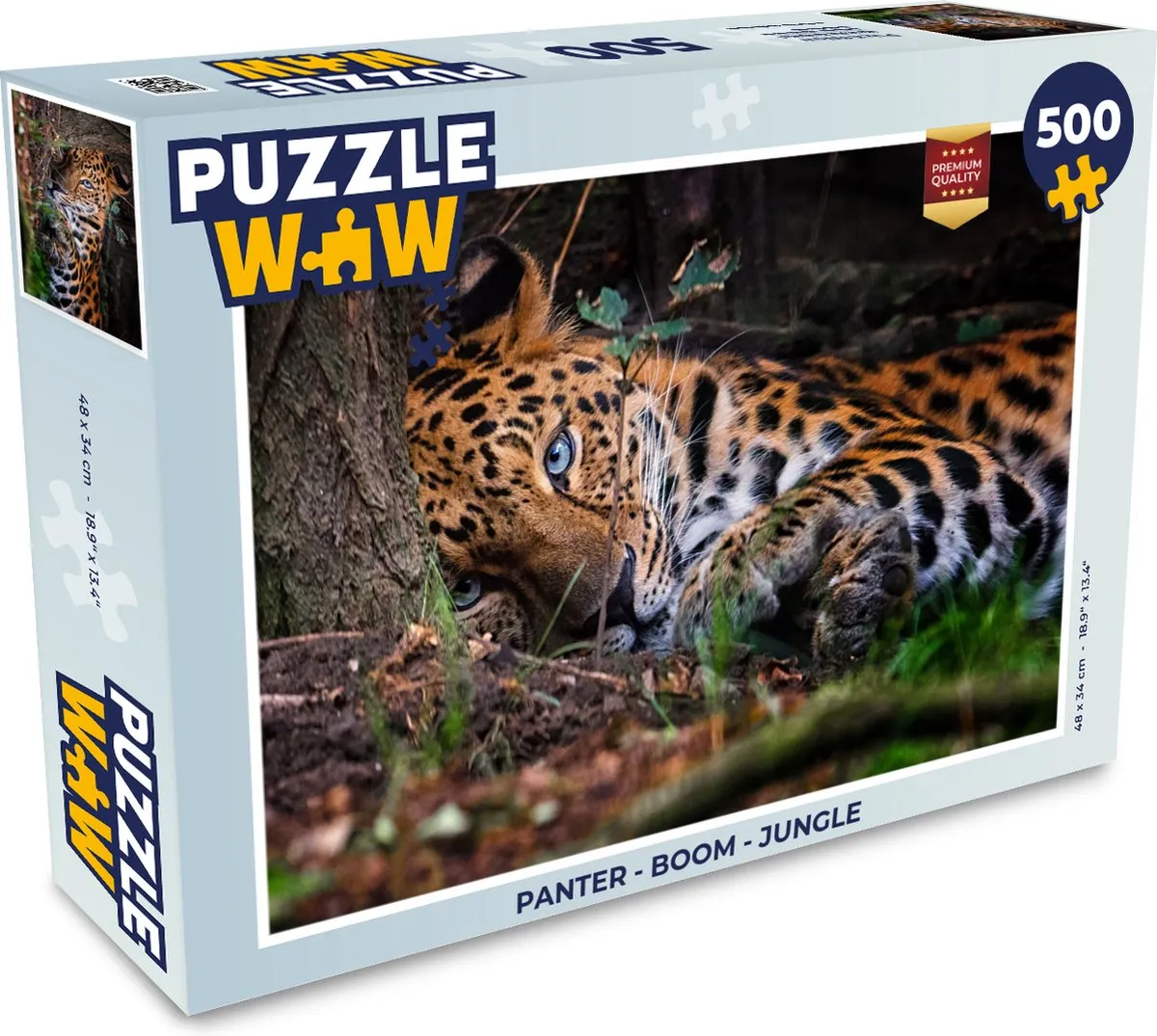 PuzzleWow Panter Boom Jungle Legpuzzel 500 Stuks - Multicolor
