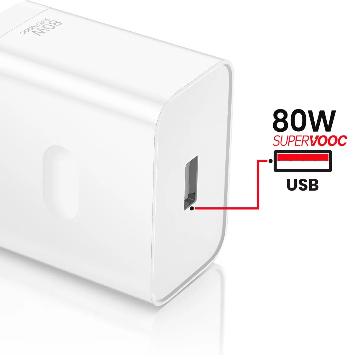 OnePlus 80W SuperVOOC USB-A Netlader Wit