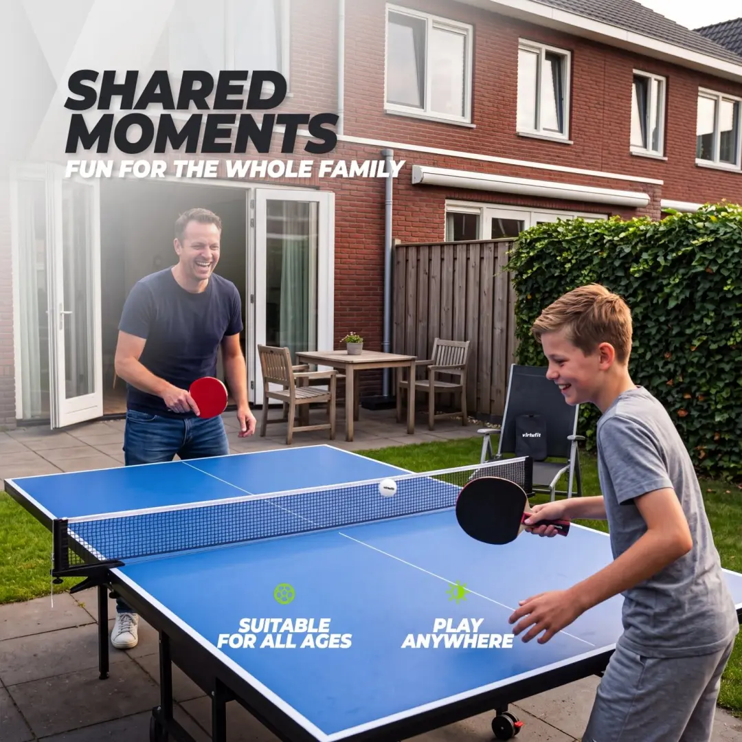 VirtuFit Tafeltennisset Pro - 2 Batjes 5 Ballen - afbeelding 3 van 6
