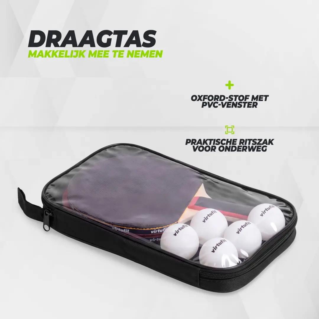 VirtuFit Tafeltennisset Pro - 2 Batjes 5 Ballen - afbeelding 2 van 6