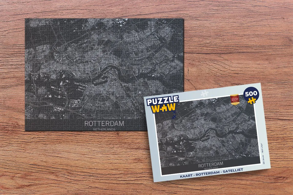 PuzzleWow Rotterdam Satelliet Legpuzzel 500 Stukjes - Multicolor