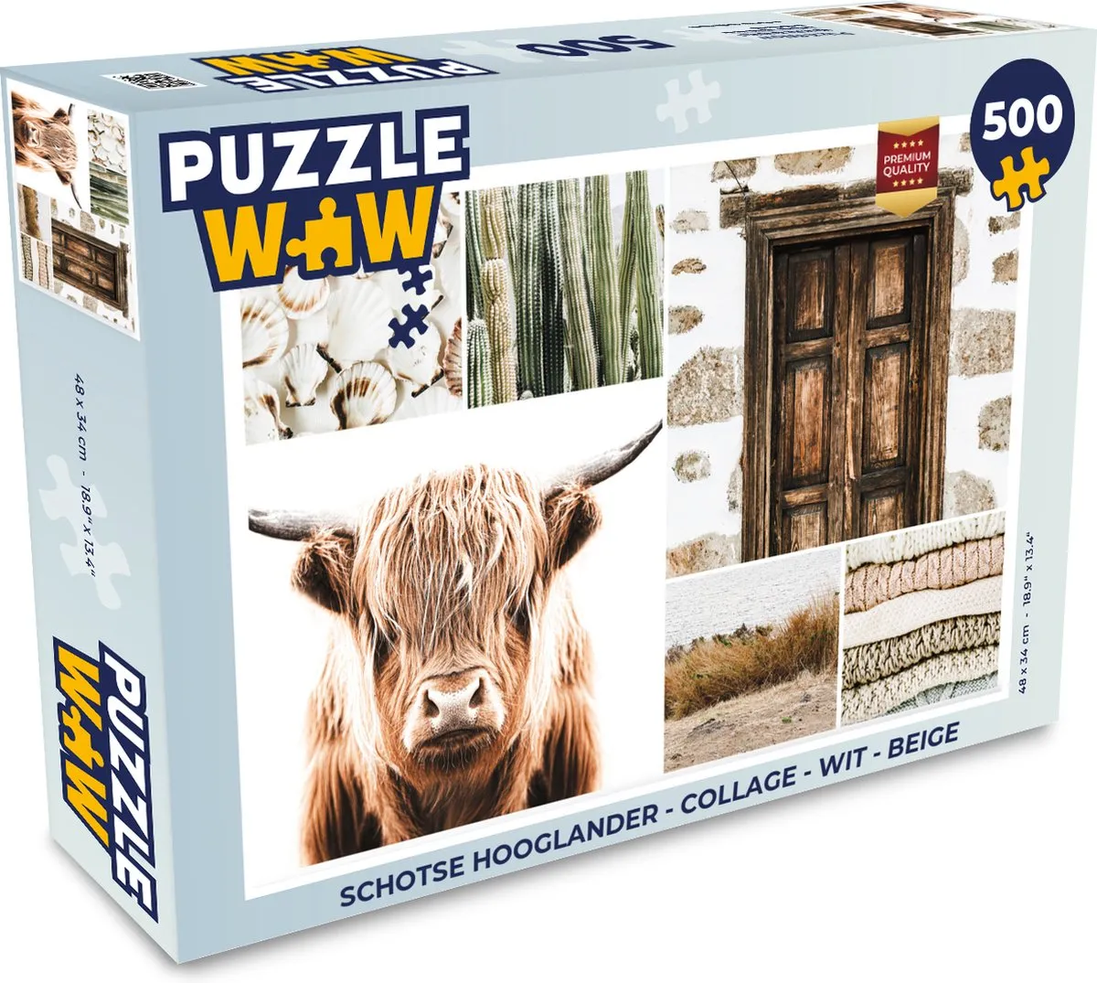 PuzzleWow Schotse Hooglander Legpuzzel 500 Stuks - Multicolor