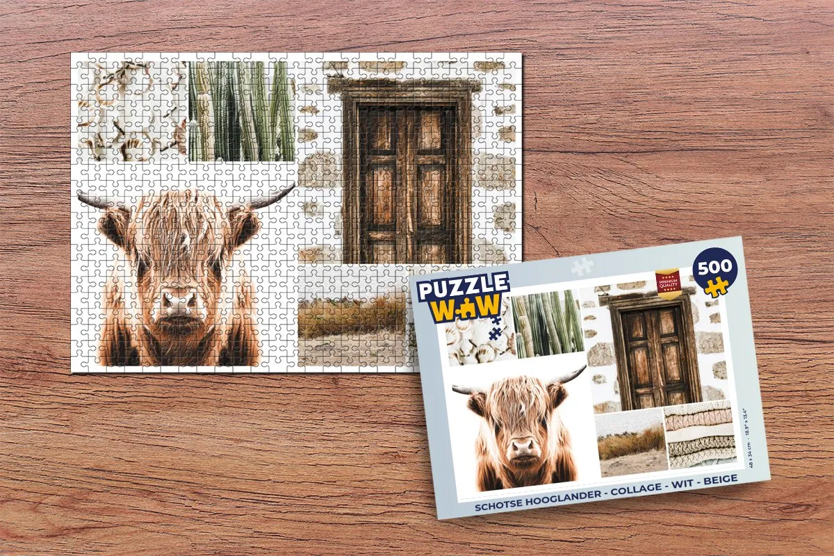 PuzzleWow Schotse Hooglander Legpuzzel 500 Stuks - Multicolor