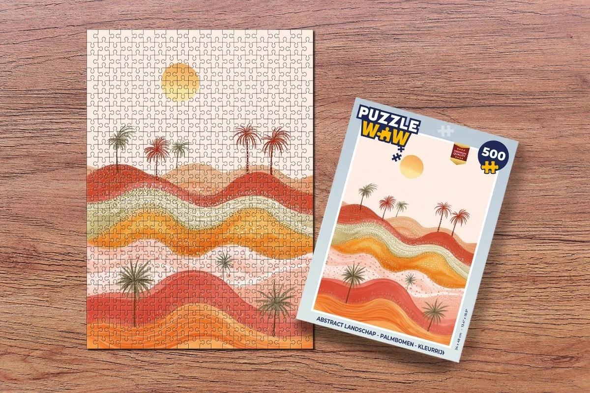 PuzzleWow Abstract Landschap Legpuzzel 500 Stuks - Palmbomen