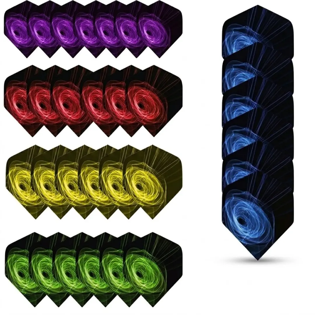 Multikleur dart flights set unisex met wervel patroon 30 stuks standaard vorm da