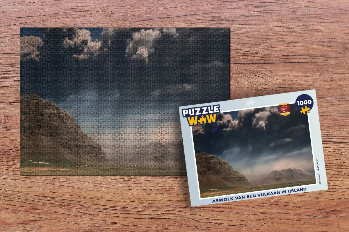 PuzzleWow Aswolk Vulkaan IJsland Legpuzzel 1000 Stuks - Multicolor