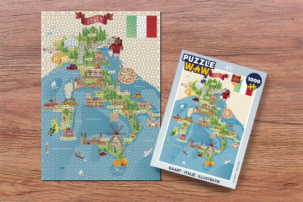 PuzzleWow Italië Legpuzzel 1000 Stuks - Multicolor